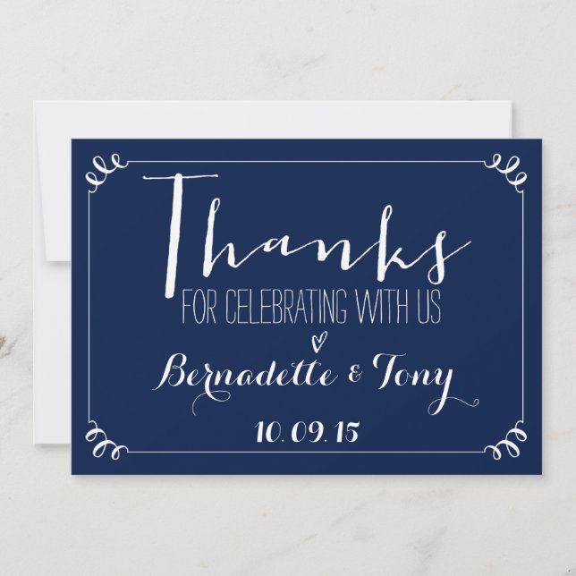 Invitation Merci D'Avoir Célébré Avec Nous ! Merci mariage (Devant)