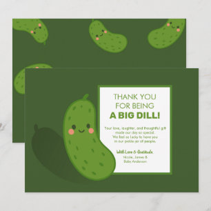 Invitation Merci de Baby shower de  de chiche vert Big Dill
