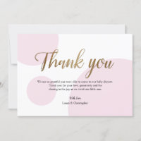 Merci de Baby shower en or rose Polkadot