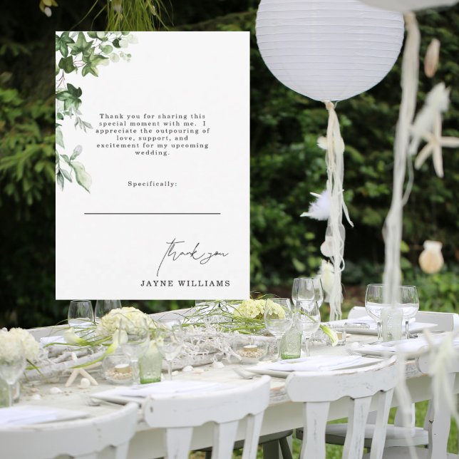 Invitation Merci de Fête des mariées ivoire d'aquarelle du me (Créateur téléchargé)