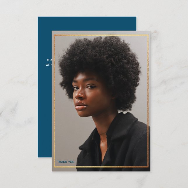 Invitation Merci de graduation Or moderne simple Inv (Devant / Derrière)