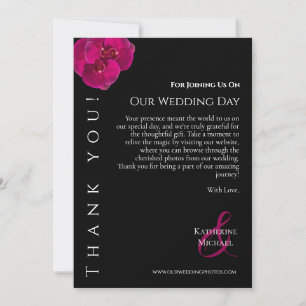 Invitation Merci de Mariage blanc Fuchsia-Noir moderne