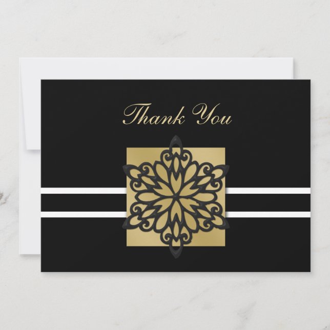 Invitation Merci de mariage d'hiver noir (Devant)