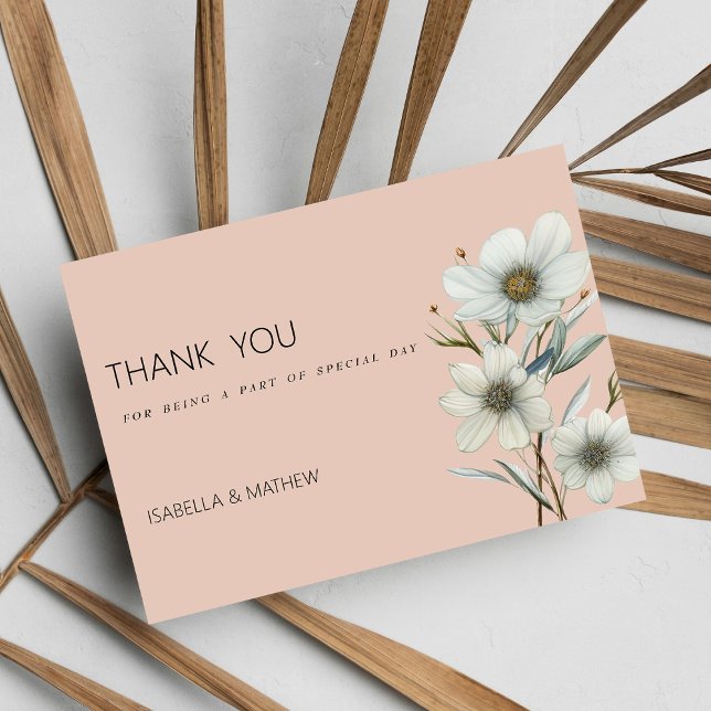 Invitation Merci de printemps à la menthe blanche chic (Chic peach white mint floral spring Thank You)