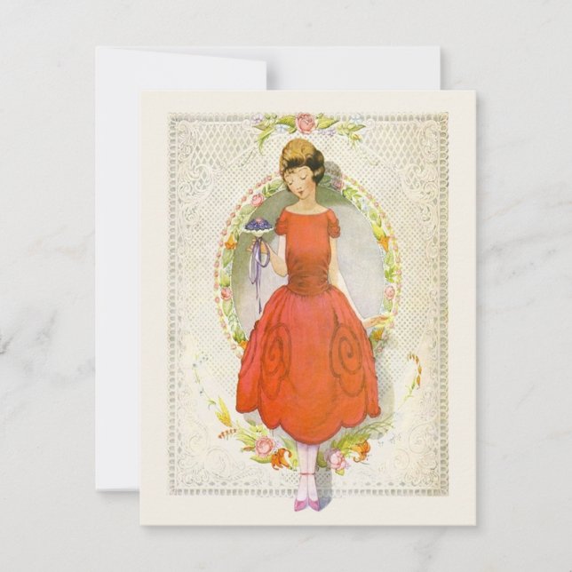 Invitation Merci d'être ma servante Vintage (Devant)
