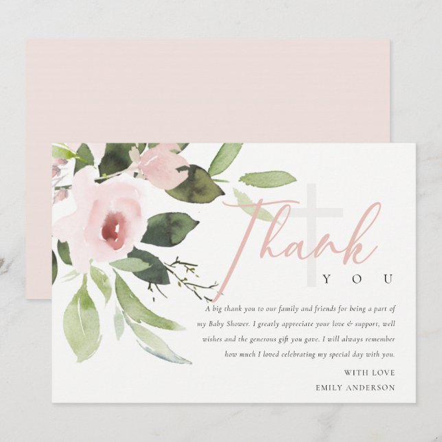 INVITATION MERCI EN ROSE ROSE ROSE DOUX ET TENDANCE (Devant / Derrière)