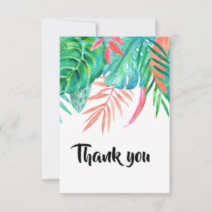 Invitation Merci Feuille tropical