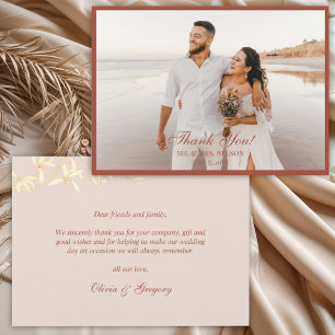 Invitation Merci floral rustique intemporel