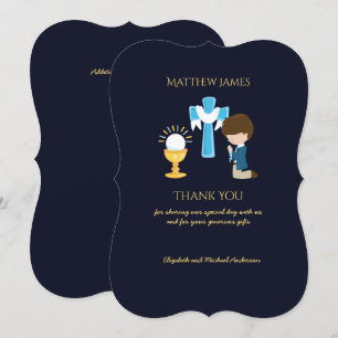 Invitation Merci GARÇONS Première communion sainte