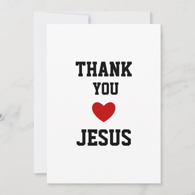 Invitation Merci Jésus | Foi chrétienne moderne Cœur (Devant)