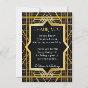 Invitation Merci Mariage style Gatsby