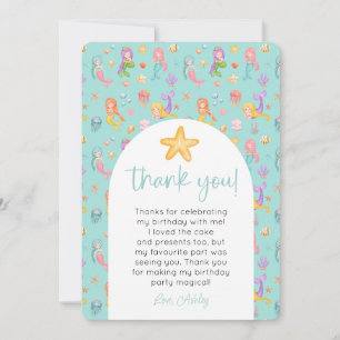 Invitation Merci photo de l'anniversaire de la Sirène