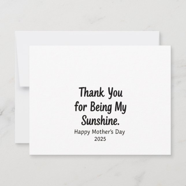 Invitation Merci pour être ma Sunshine maman cadeaux (Devant)