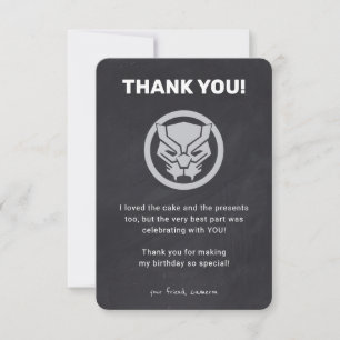 Invitation Merci pour l'anniversaire de Black Panther