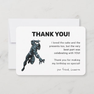 Invitation Merci pour l'anniversaire de Black Panther