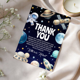 Invitation Merci pour l'anniversaire de l'astronaute de l'esp