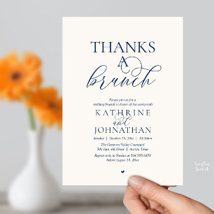 Invitation Merci pour un brunch, mariage moderne et élégant