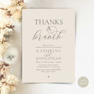 Invitation Merci pour un brunch, mariage moderne et élégant
