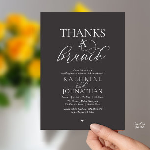 Invitation Merci pour un brunch, mariage moderne et élégant