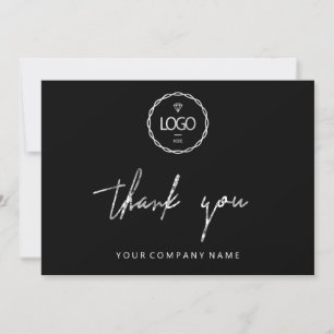 Invitation Merci Script Business Insert Card Logo noir