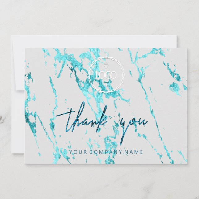 Invitation Merci Script Business Insert Logo BlueMarble (Devant)