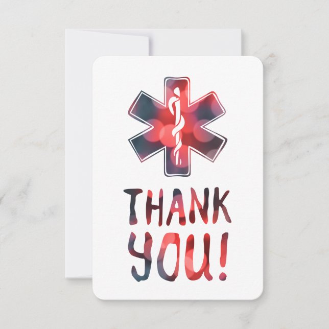 Invitation merci star of life bokeh (Devant)