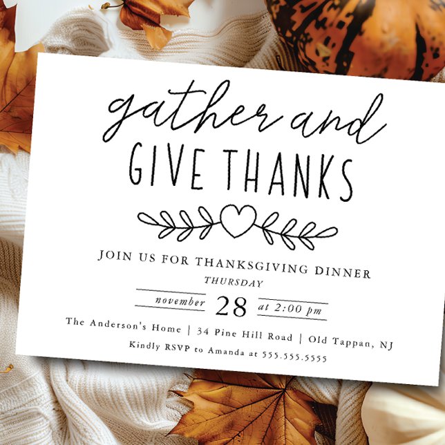 Invitation Merci Thanksgiving Dîner (Créateur téléchargé)