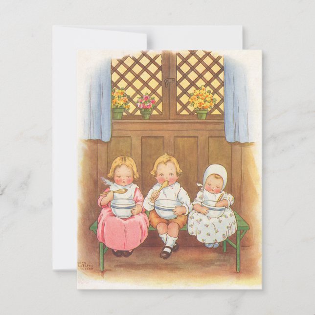 Invitation Mère Goose Vintage Crème de la crèche pour enfants (Devant)