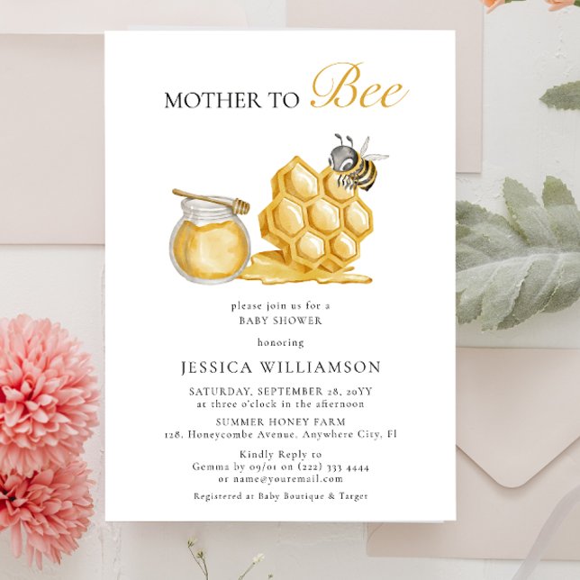 Invitation Mère pour être neutre baby shower minimal (Créateur téléchargé)