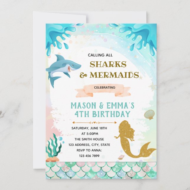 Invitation Mères et requins à l'invitation conjointe d'annive (Devant)