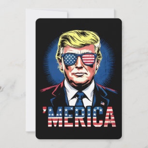 Invitation Merica Trump 4 juillet US Vintage Retro