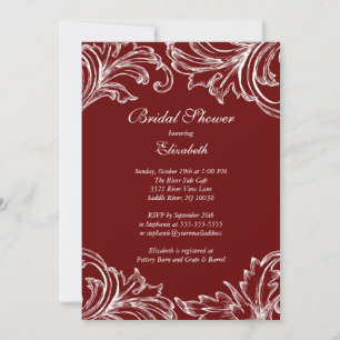 Invitation Merlot d'invitation pour une nuptiale de Damas Vin