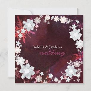 Invitation Merlot + White Winter Bling Mariage Garland