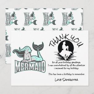 Invitation Mermaid Blue Anniversaire Merci