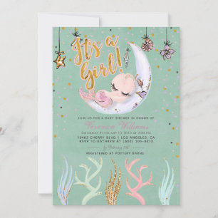 Invitation Mermaid C'est un Baby shower féminin