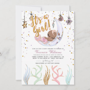 Invitation Mermaid C'est un Baby shower féminin