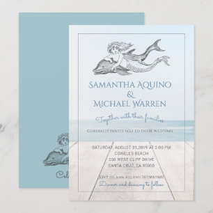 Invitation Mermaid Et Dolphin Beach Mariage
