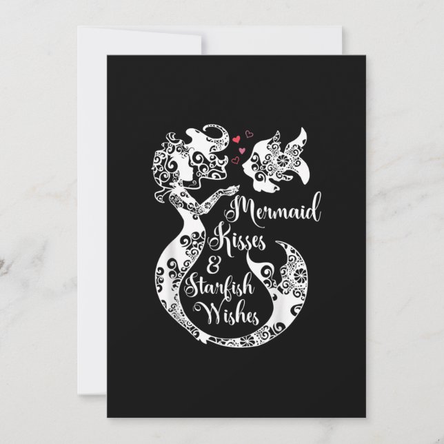 Invitation Mermaid Kisses Starfish Wishes Mandala Mermai Swim (Devant)