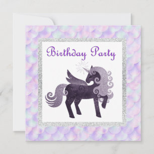 Invitation Mermaid licorn ANNIVERSAIRE DE L'INVITATION DU PAR