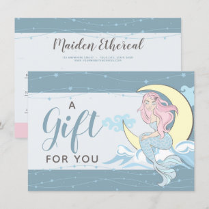 Invitation Mermaid Moon Stars Mystical Cadeau Certificat Cart