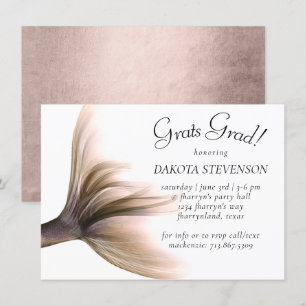 Invitation Mermaid Posh   Dusty Terracotta Peach Graduation