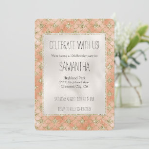 Invitation Mermaid Rose de la Parties scintillant d'or