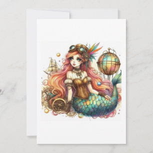 Invitation mermaid steampunk