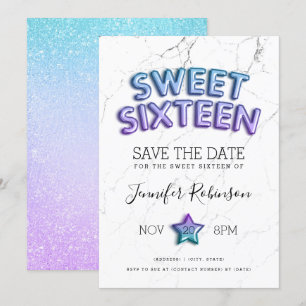 Invitation Mermaid Sweet 16 Enregistrer La Parties scintillan