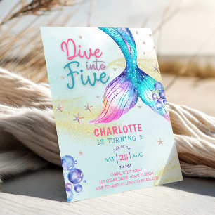 Invitation Mermaid Tail Plongez dans cinq ans