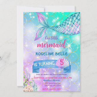 Invitation Mermaid Under The Sea  Birthday