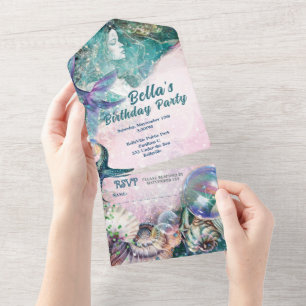 Invitation Mermaid Under the Sea TOUT EN UN