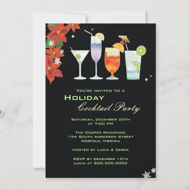 Invitation Merriest Holiday Cocktail Party (Devant)
