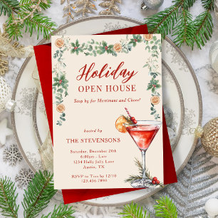 Invitation Merriment & Cheer Berry Martini Fête de Noël Maiso