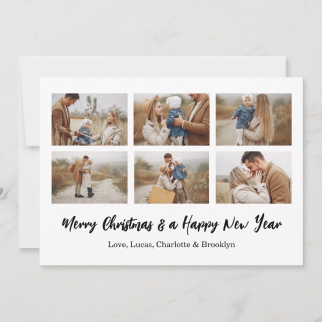 Invitation Merry Christmas 6 Photo Collage  (Devant)